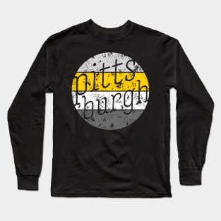 Pittsburgh Retro Fan Throwback Design Long Sleeve T-Shirt